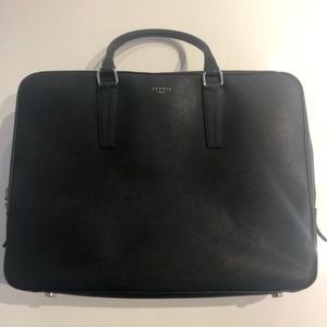 Sandro Saffiano leather briefcase- Black